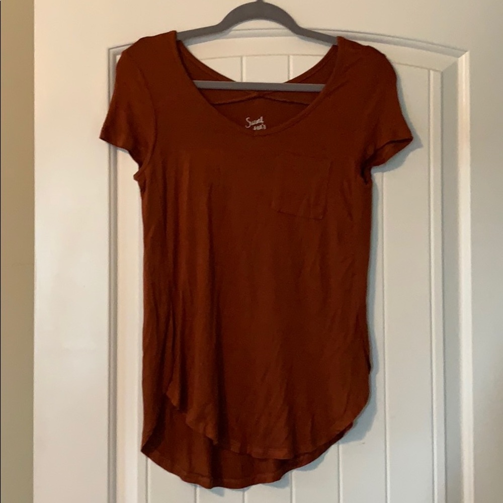 NWT Sweet Tea’s by Pink Rose Amber brown shirt